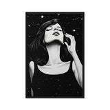 Space Woman Pop Art Framed Canvas