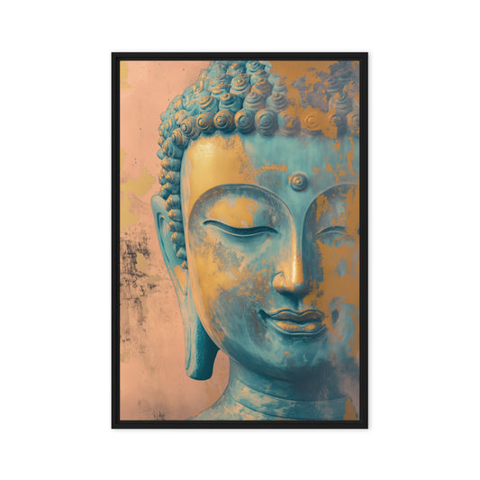 Buddha Pastel Colors Framed Canvas