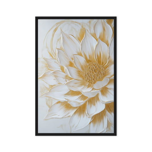 Dahlia Floral Art Framed Canvas