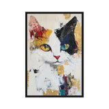 Cat Portrait Modern Art Framed Canvas