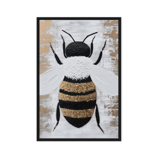 Bee Modern Art Framed Canvas