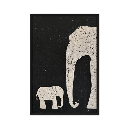 Elephant & Cub Minimalist Art Digital Print