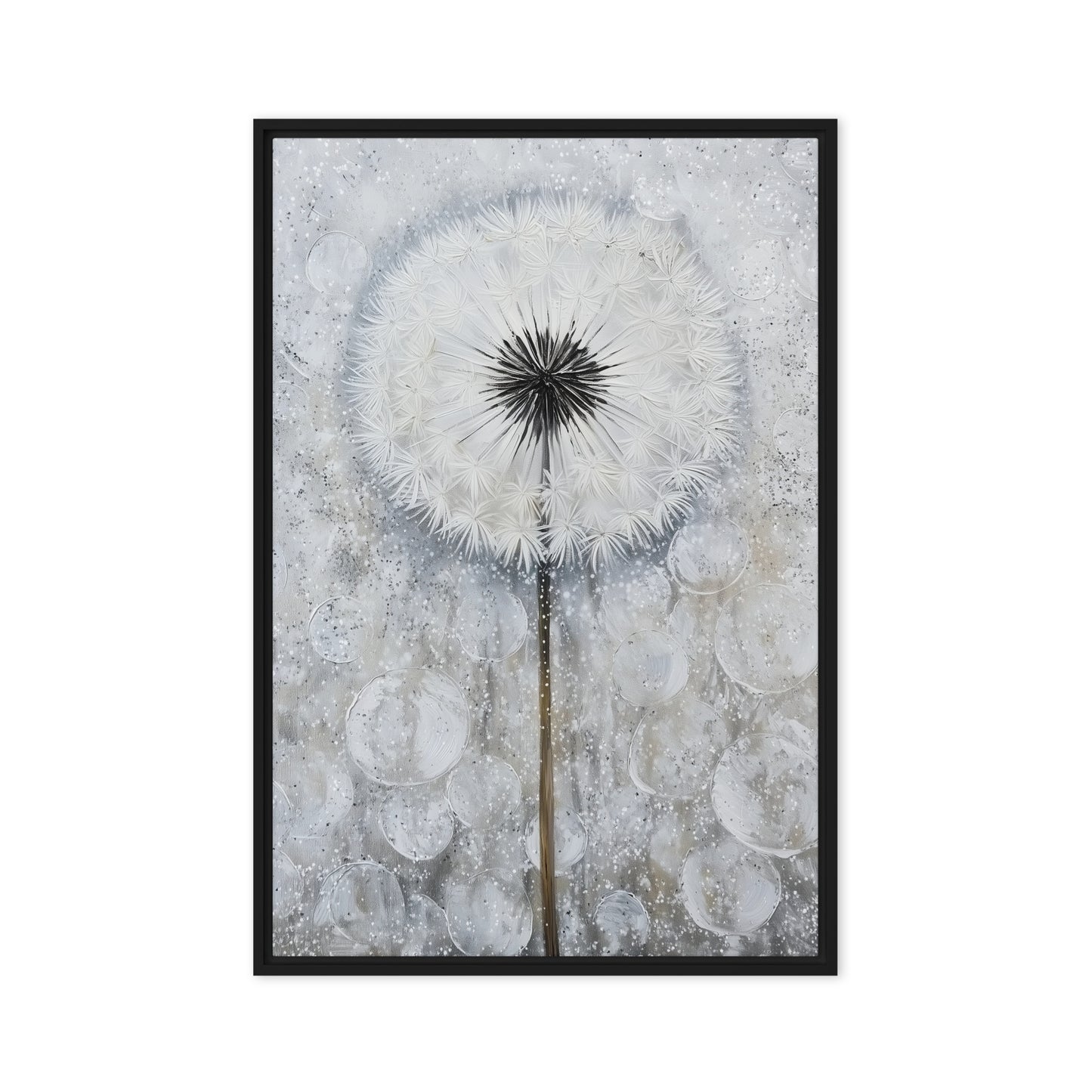Dandelion Floral Art Framed Canvas