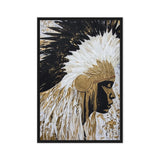 Headdress Native American Art Framed Canvas
