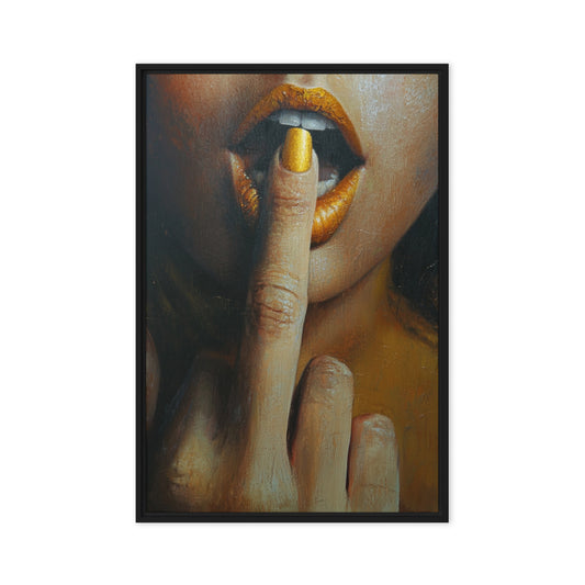 Middle Finger Framed Canvas