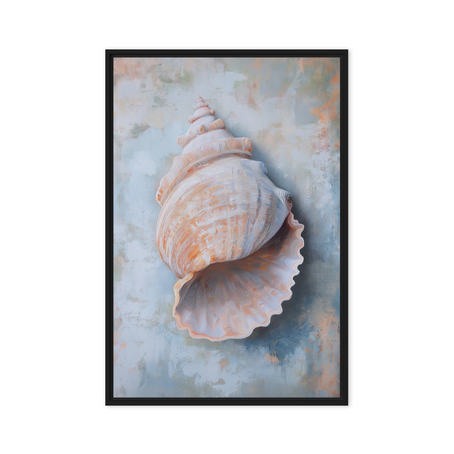 Seashell Nautical Art Framed Canvas
