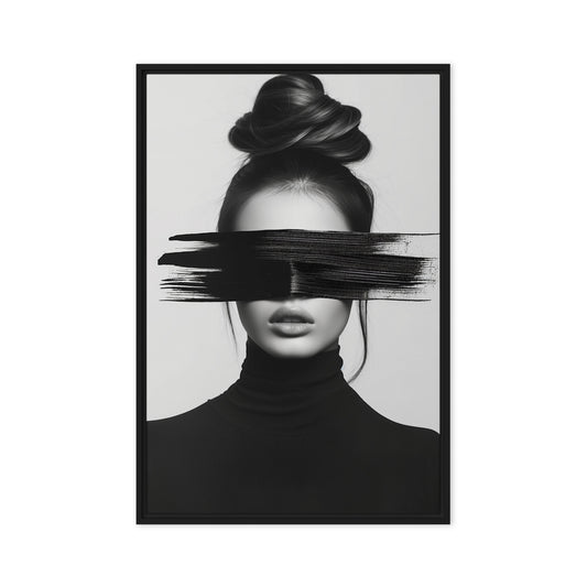 Woman Portrait Minimalist Art Framed Canvas