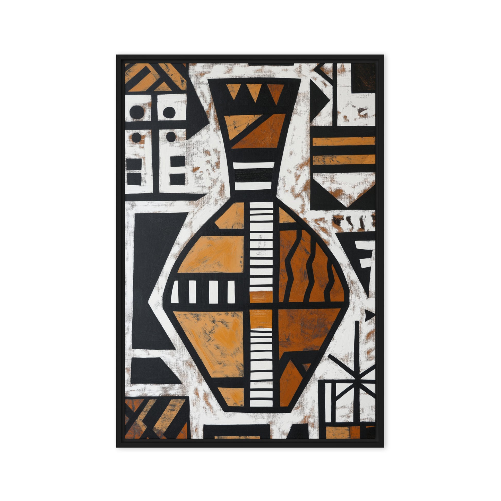 Vase African Abstract Art Framed Canvas