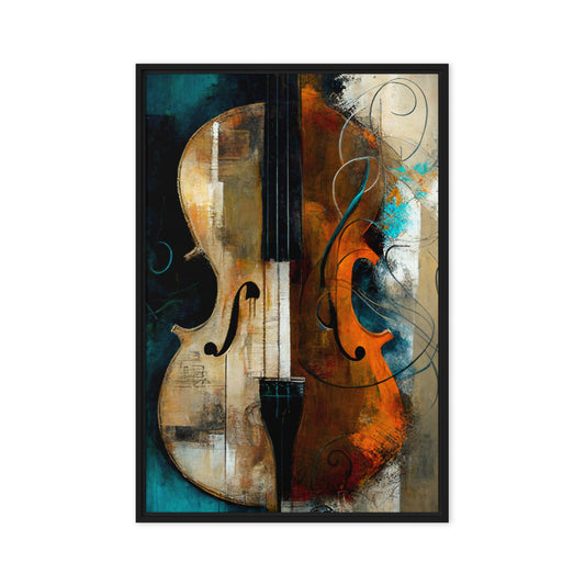 Violin Music Art Framed Canvas