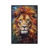 Colorful Lion Modern Art Framed Canvas