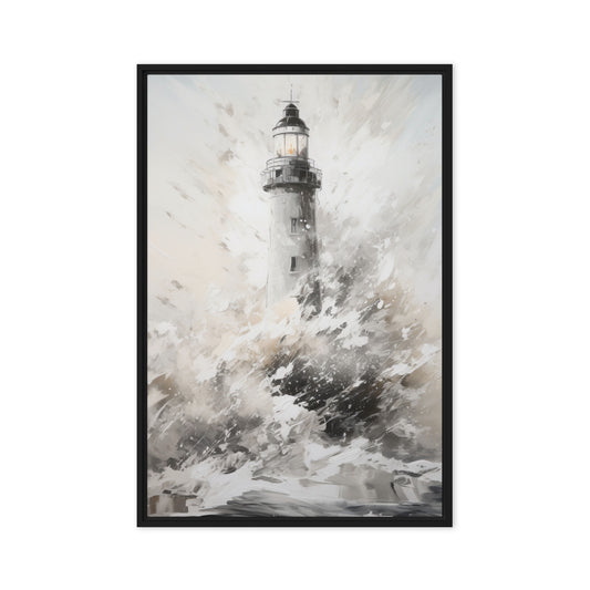 Lighthouse Nautical Art Framed Canvas