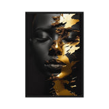 African Woman In Gold Framed Canvas