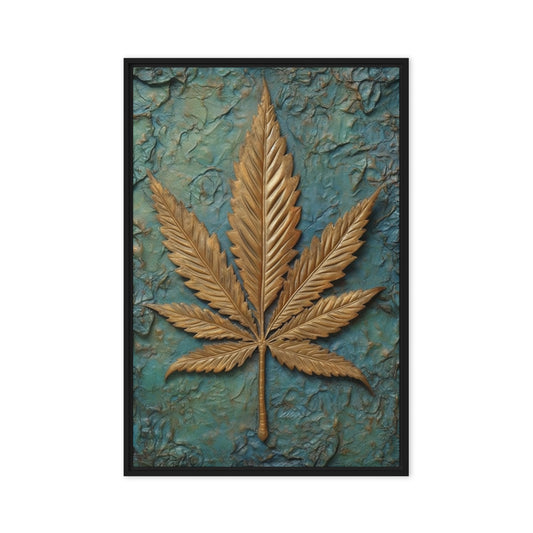 Cannabis Leaf Framed Canvas