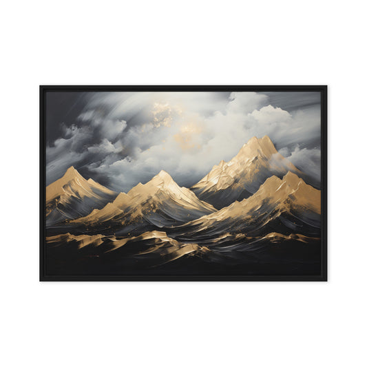 Mountains Landscape Art Framed Canvas