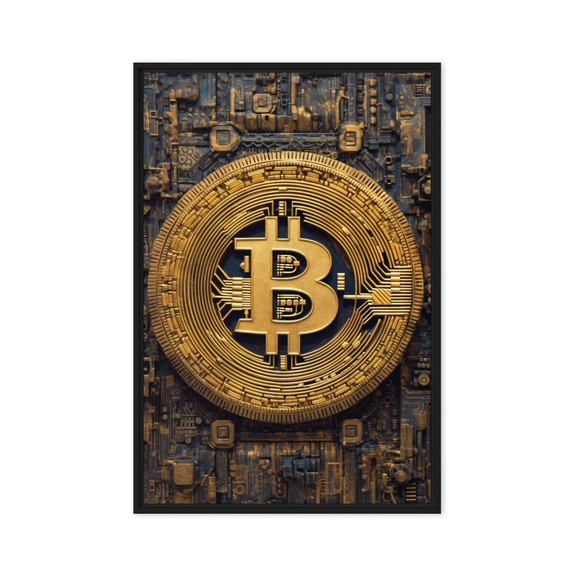 Bitcoin Crypto Art Framed Canvas