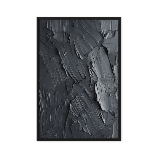 Black Impasto Art Framed Canvas