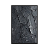 Black Impasto Art Framed Canvas
