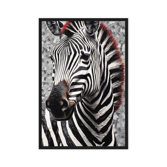 Zebra Modern Art Framed Canvas