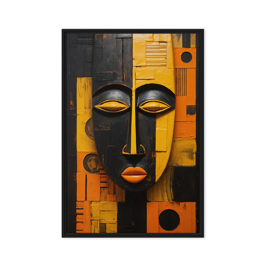 Tribal Mask African Art Framed Canvas