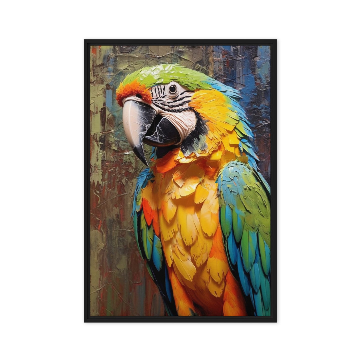 Colorful Macaw Parrot Framed Canvas
