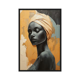 African Woman Abstract Art Framed Canvas