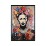 Frida Kahlo Pop Art Framed Canvas