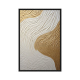 White Gold Impasto Art Framed Canvas