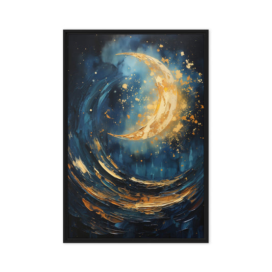 Moon Modern Art Framed Canvas