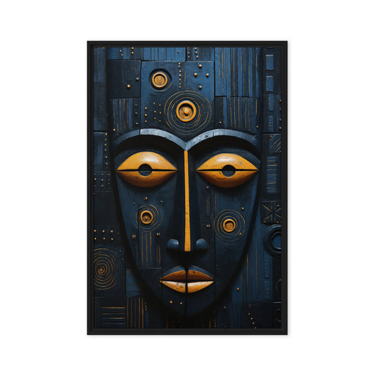 Tribal Mask African Art Framed Canvas