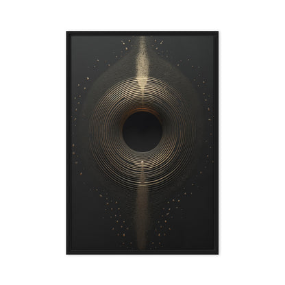 Eclipse Black Gold 3D Art Famed Canvas