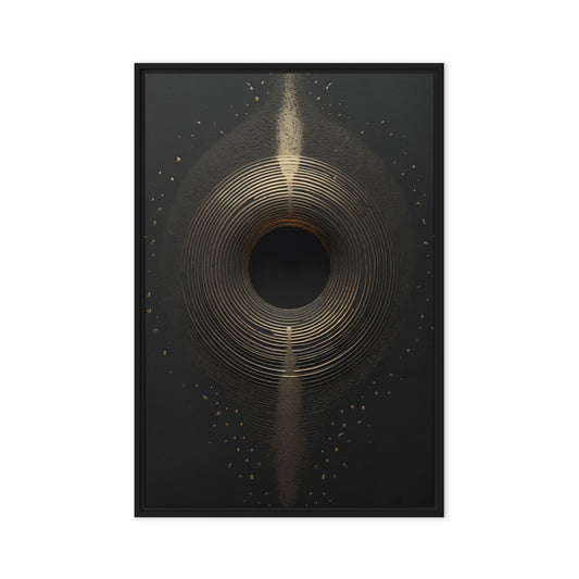 Eclipse Black Gold 3D Art Famed Canvas