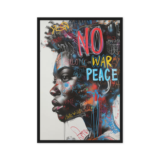 No War Graffiti Art Framed Canvas