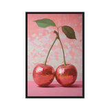 Cherry Disco Balls Framed Canvas