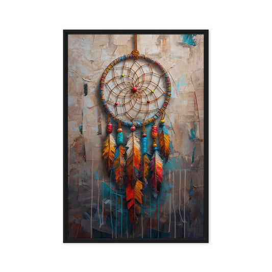 Dreamcatcher Native Art Framed Canvas