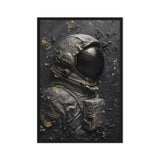 Astronaut in Space Impasto Art Framed Canvas