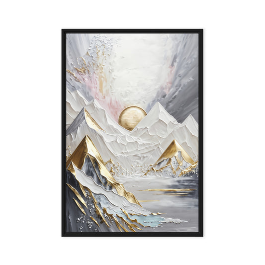 Majestic Mountains Landscape Art Framed Canvas