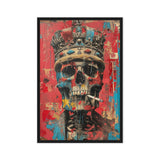Skull In Crown Surreal Art Framed Canvas