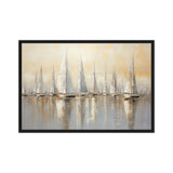 Sailboats Nautical Wall Art Framed Canvas