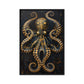 Majestic Golden Octopus Framed Canvas