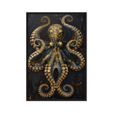 Majestic Golden Octopus Framed Canvas