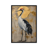 Crane Japanese Art Framed Canvas
