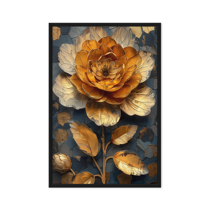 Golden Flower Floral Art Digital Print