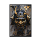 Samurai Mask Japanese Art Framed Canvas