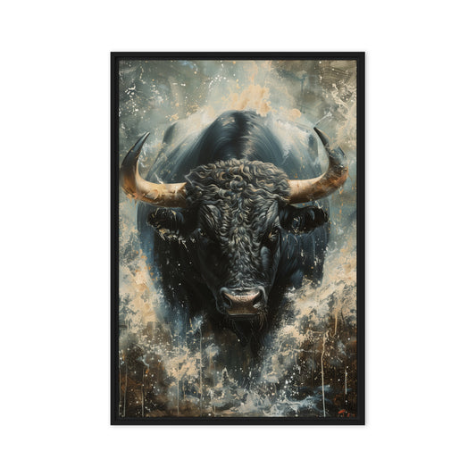 Raging Bull Modern Art Framed Canvas