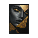 Woman In Gold Triangles Framed Canvas