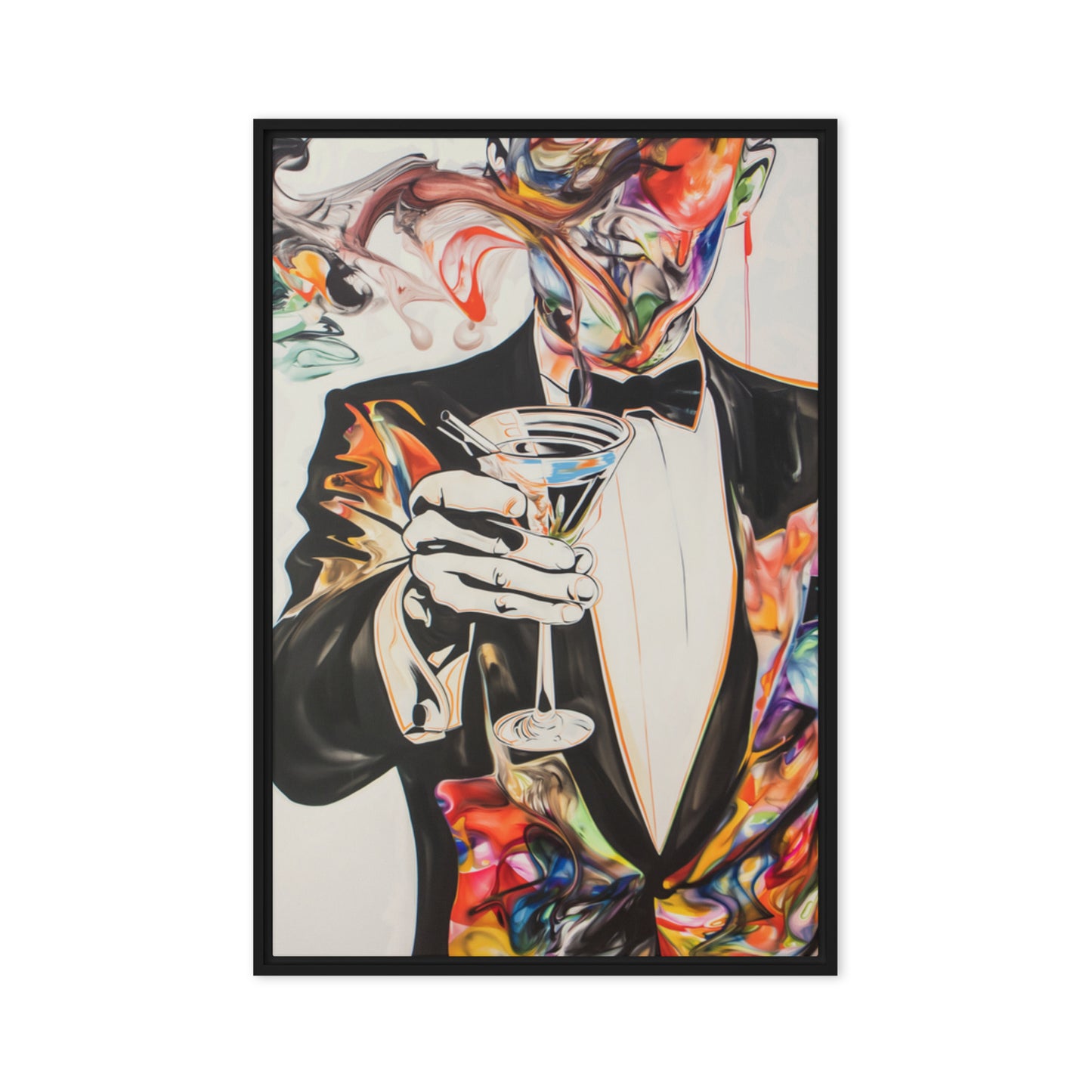 Martini Cocktail Surreal Art Framed Canvas