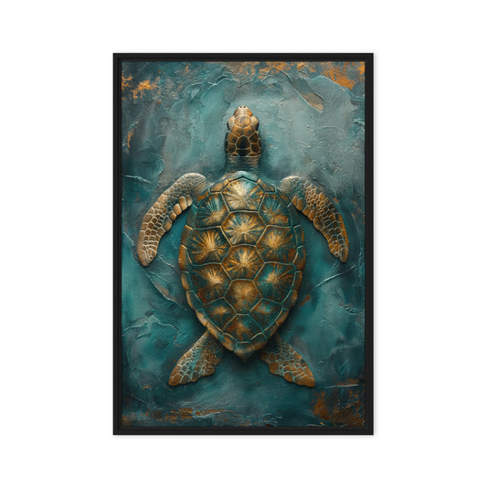 Turtle Modern Art Framed Canvas