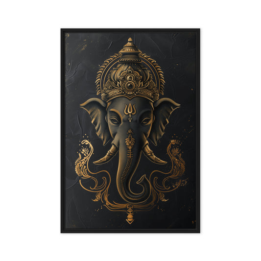 Lord Ganesha Modern Art Framed Canvas