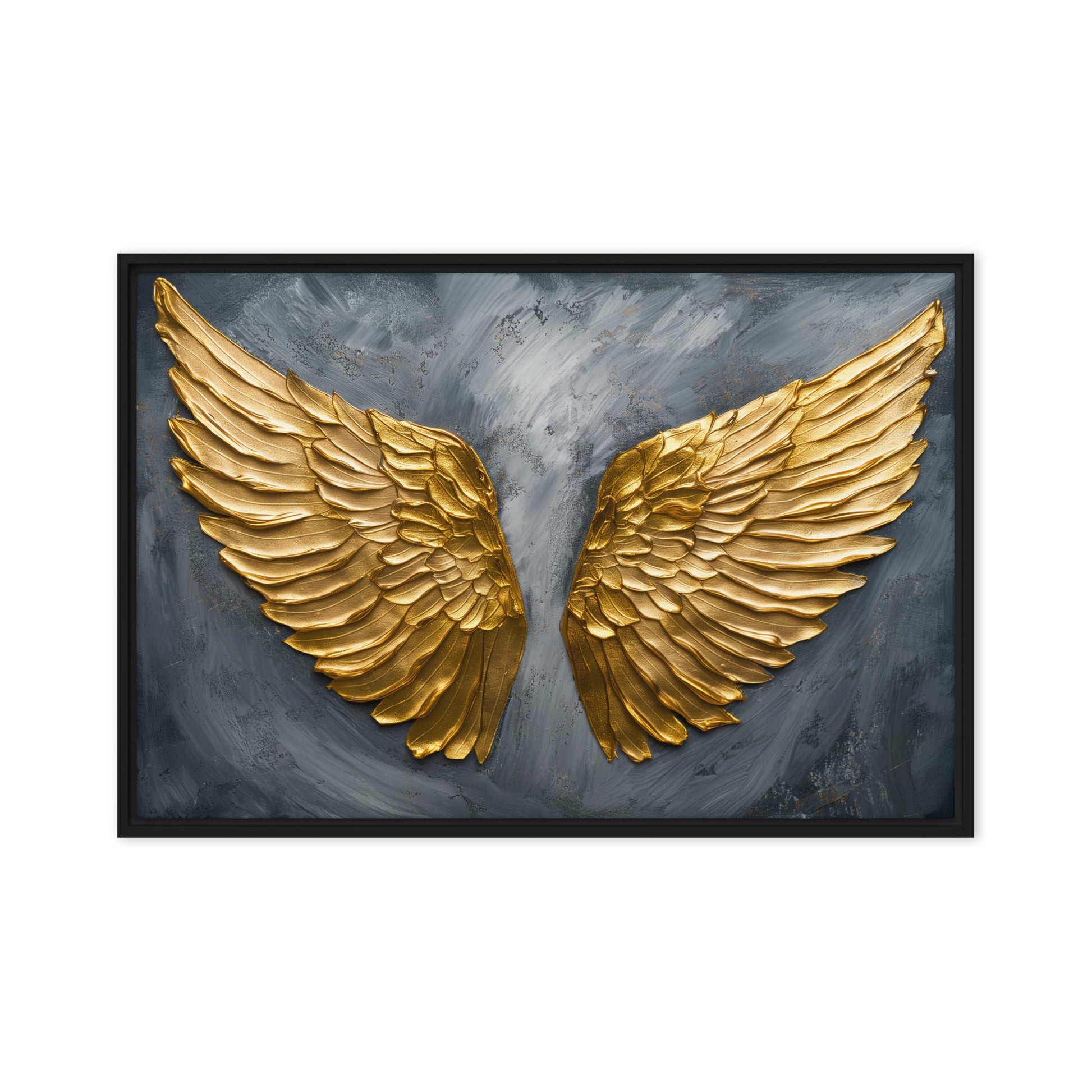 Golden Wings Modern Art Framed Canvas
