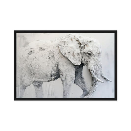 White Elephant Modern Art Framed Canvas